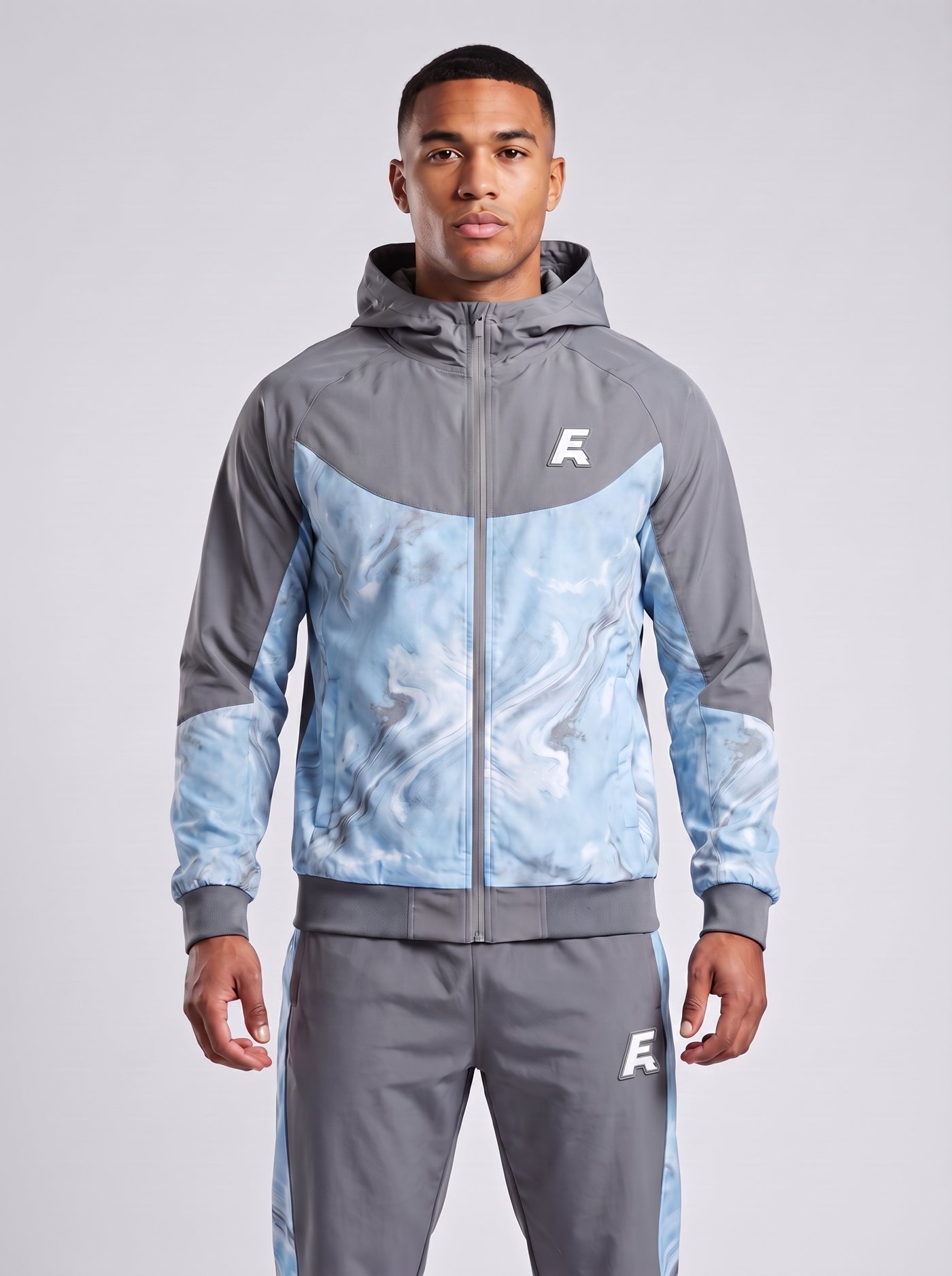 Full look: Aurora Marble jacket and matching bottoms